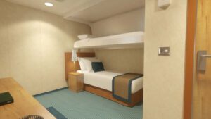 Carnival-cruise-line-Carnival-Sunshine-schip-cruiseschip-categorie 1A -binnenhut-stapelbed