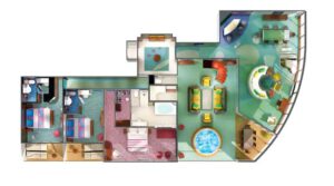 Norwegian-cruise-line-Norwegian-Gem-schip-cruiseschip-categorie H1-the haven-3 bedroom-garden villa-diagram