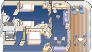 Princess-cruises-diamond-princess-schip-cruiseschip-categorie S8-familie suite met balkon-diagram