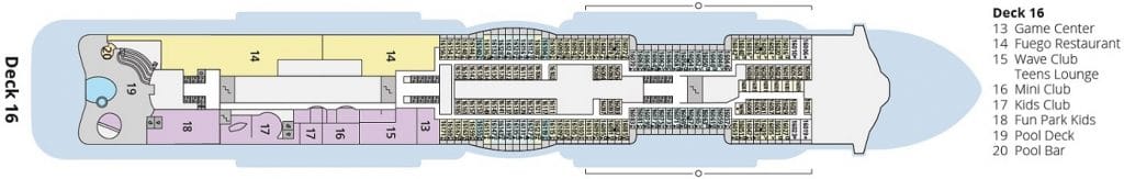 AIDA cruises-AIDAcosma-Cruiseschip-Dekkenplan-Deck16