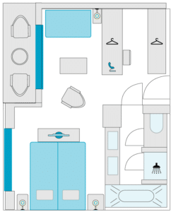 A-Rosa-A-Rosa-Flora-schip-riviercruiseschip-categorie F- Balkon Suite-diagram
