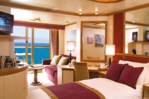 P&O Cruises-P&O Ventura-schip-Cruiseschip-Categorie DA-DB-DD-DE-Superior deluxe balcony cabin