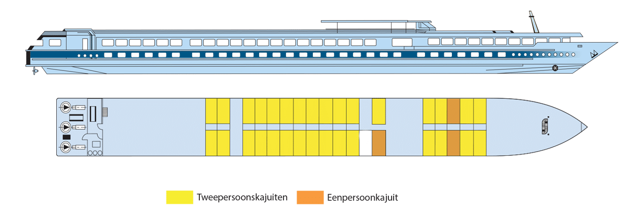 Rivierschip-CroisiEurope-MS Renoir-Cruise-Dekkenplan-Hoofddek