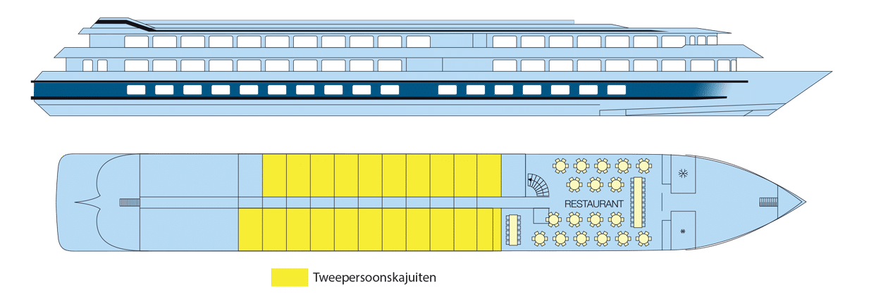 Rivierschip-CroisiEurope-MS Beethoven-Cruise-Dekkenplan-Hoofddek