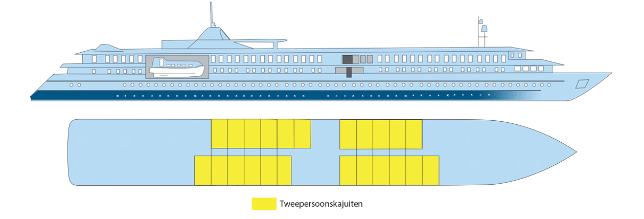 Cruiseschip-CroisiEurope-MS Belle de L'Adriatique-Cruise-Dekkenplan-Benedendek