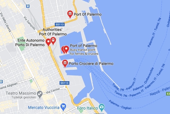 Italië-palermo-sicilië-cruise-haven-map