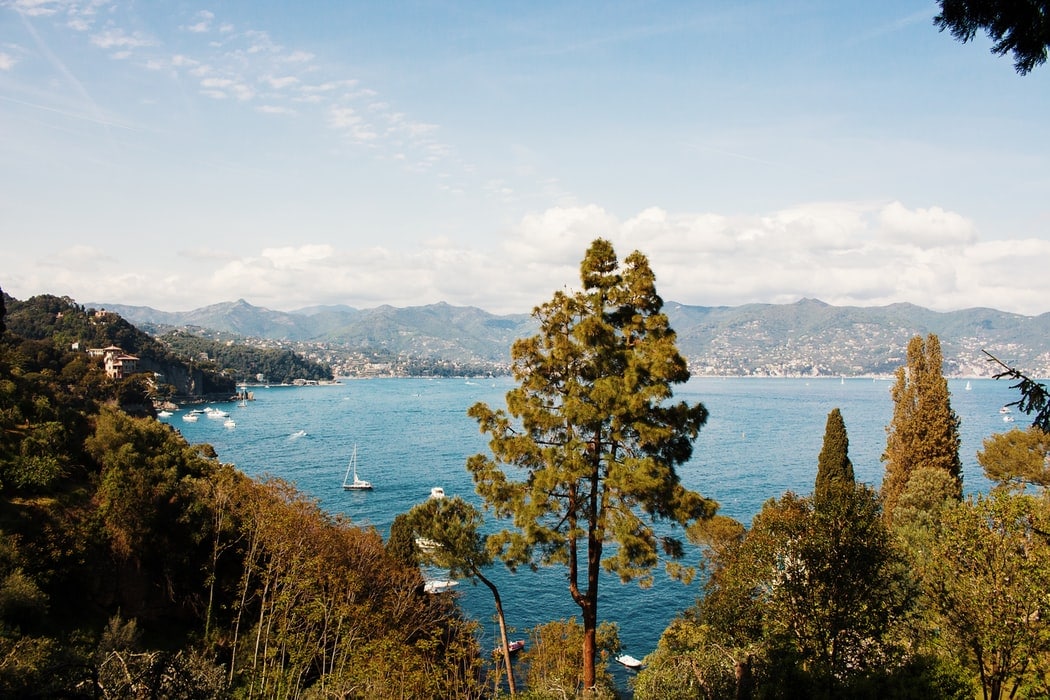 Italie-portofino-zee-bomen-boten