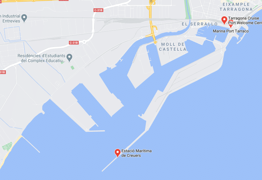 Spanje-Tarragona-cruise-haven-map