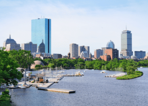 Verenigde Staten-Boston-Cruise-Haven-uitzicht-baai-stad