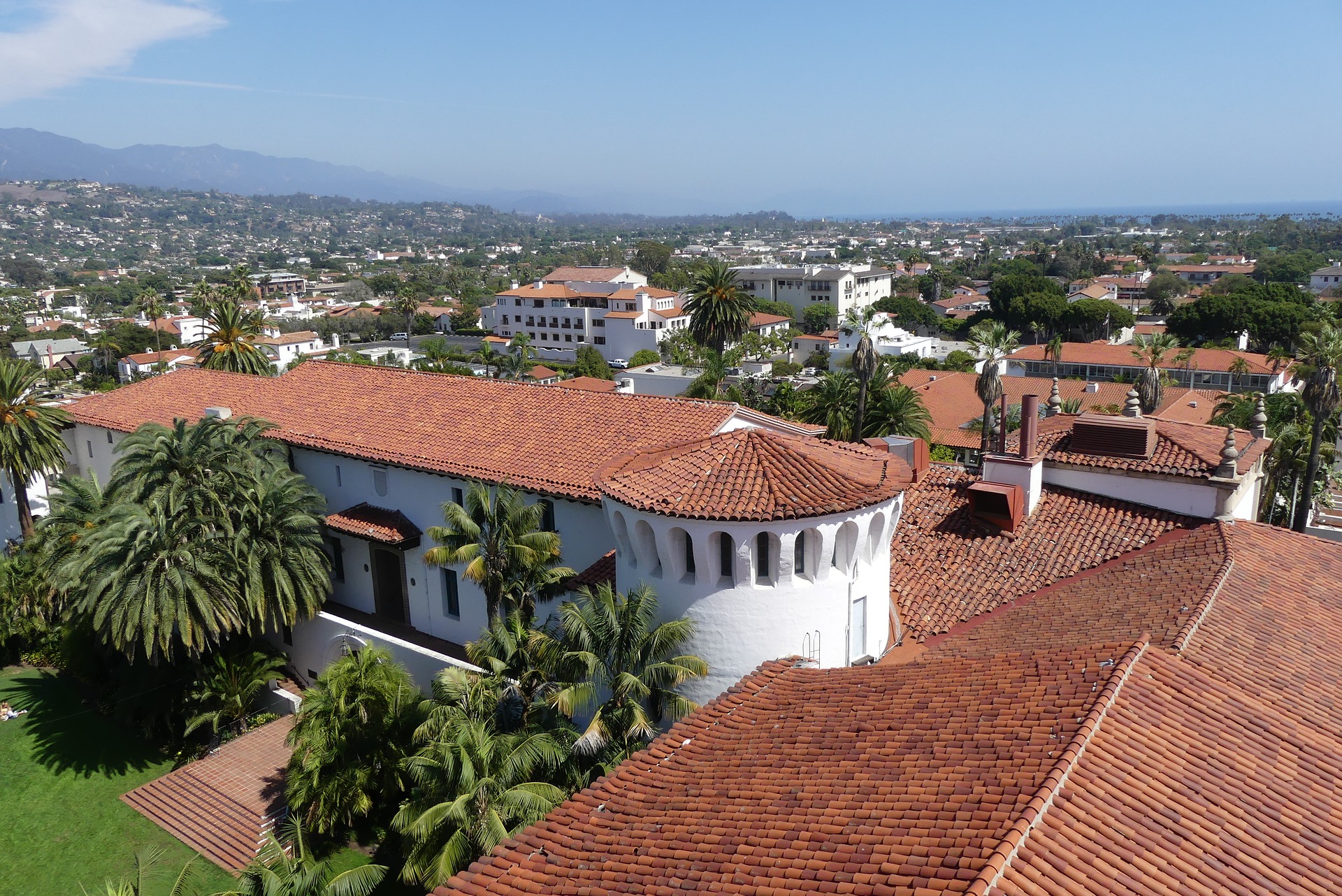 Verenigde staten-californie-santa barbara-gebouwen-huizen-landschap