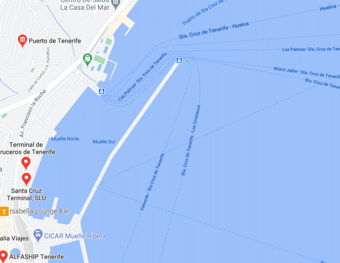 canarische eilanden-santa cruz de tenerife-cruise-haven-map