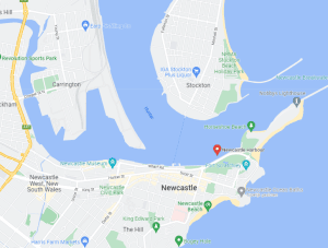 Australië-Newcastle-cruise-haven-map