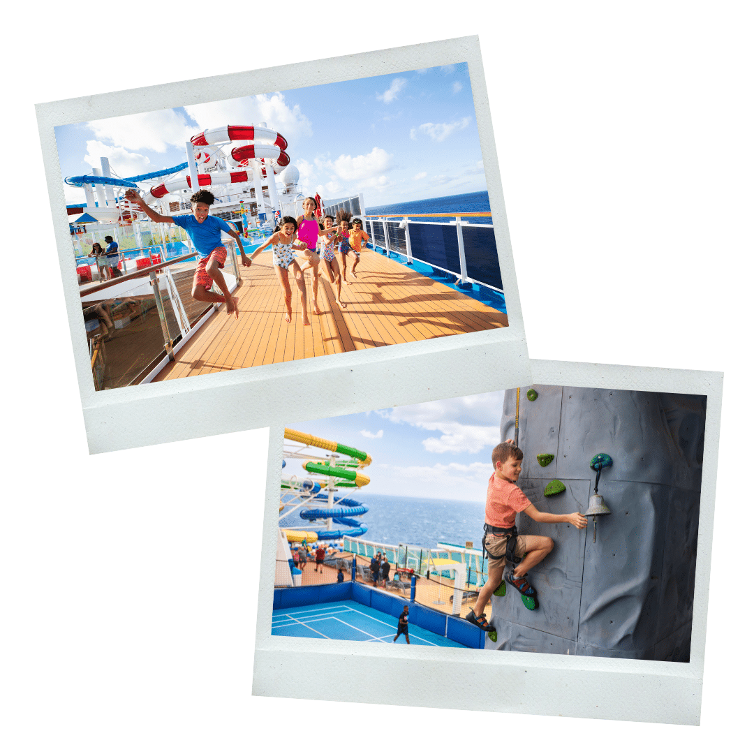 Cruise met kinderen - cruisevakantie - kindvriendelijke vakantie - activiteiten - glijbanen - zwembad - klimmen
