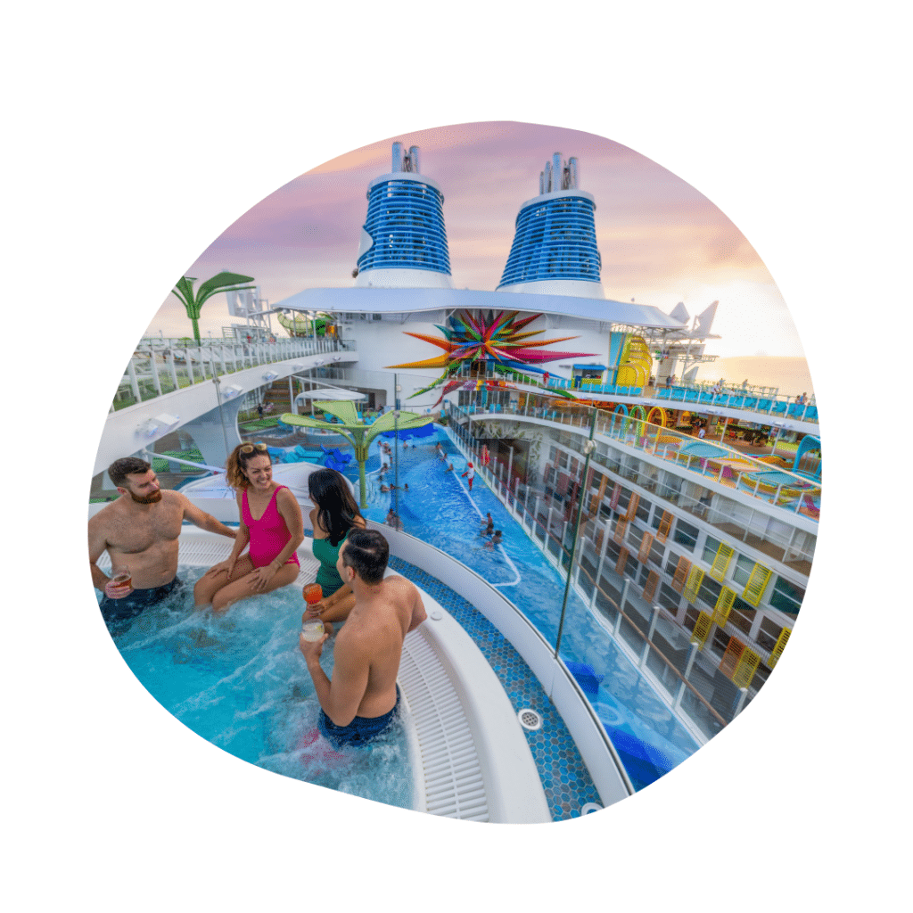 whirpool en zwembad cruiseschip zonsondergang - buitendek