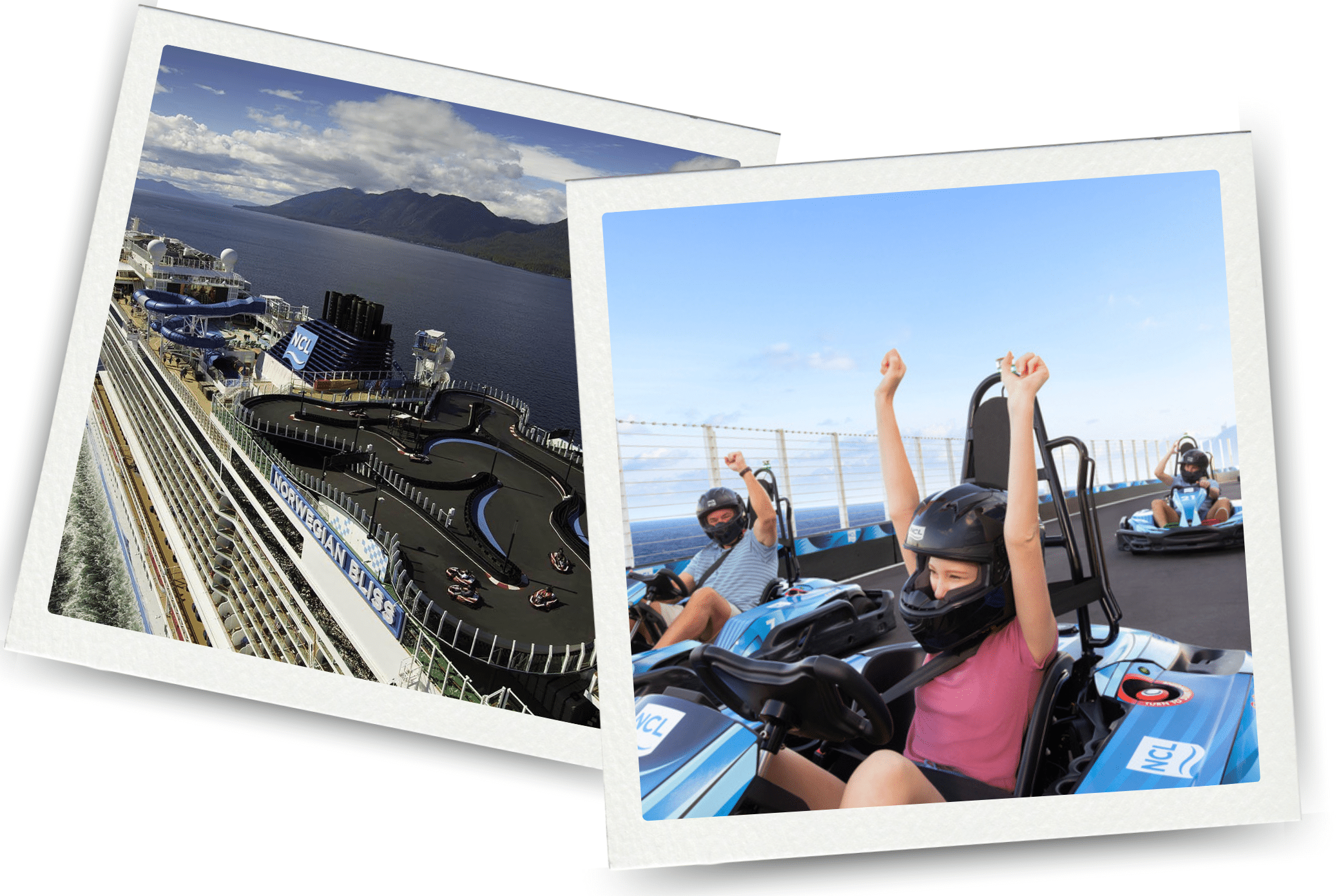Norwegian Cruise Line - Kartbaan - Activiteit aan boord - Op zee - karten