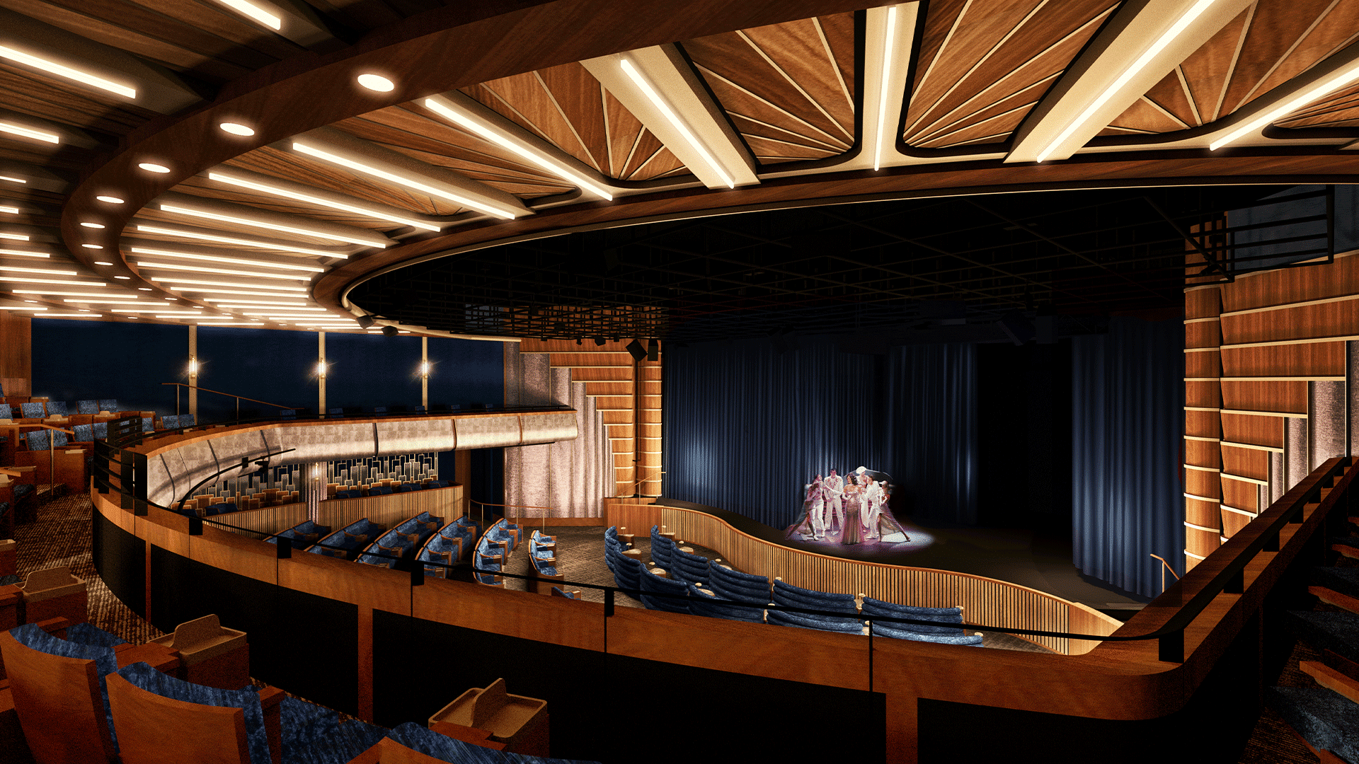 Geniet van het diverse aanbod aan entertainment aan boord Seven Seas Prestige.