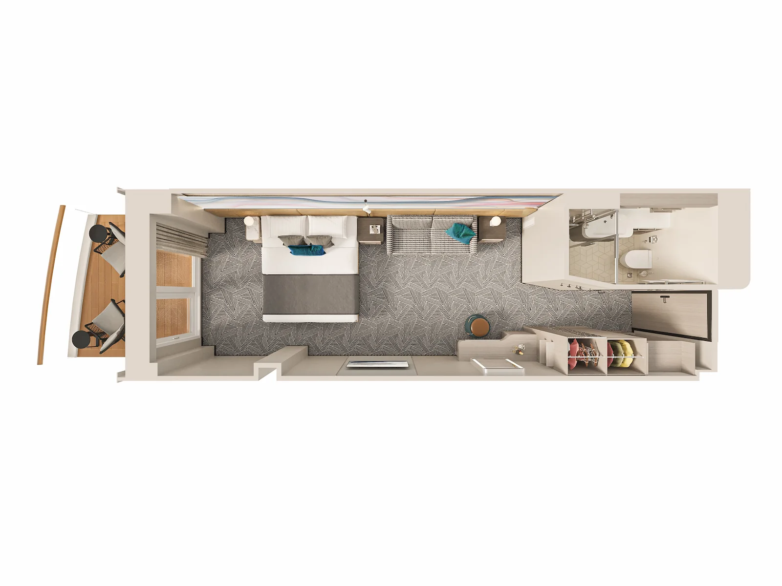 Plattegrond indeling Norwegian Aura Club Balkonhut M4 MA
